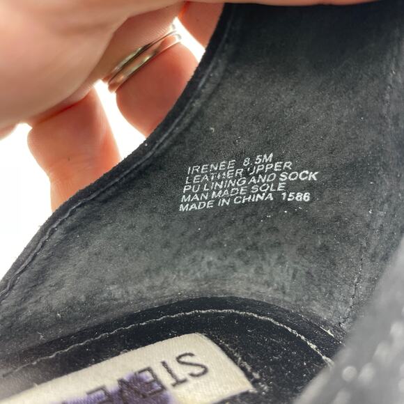 Steve Madden Womens Irenee Black Suede Ankle Strap Block Heel Dress Sandals 8.5M - Picture 6 of 7